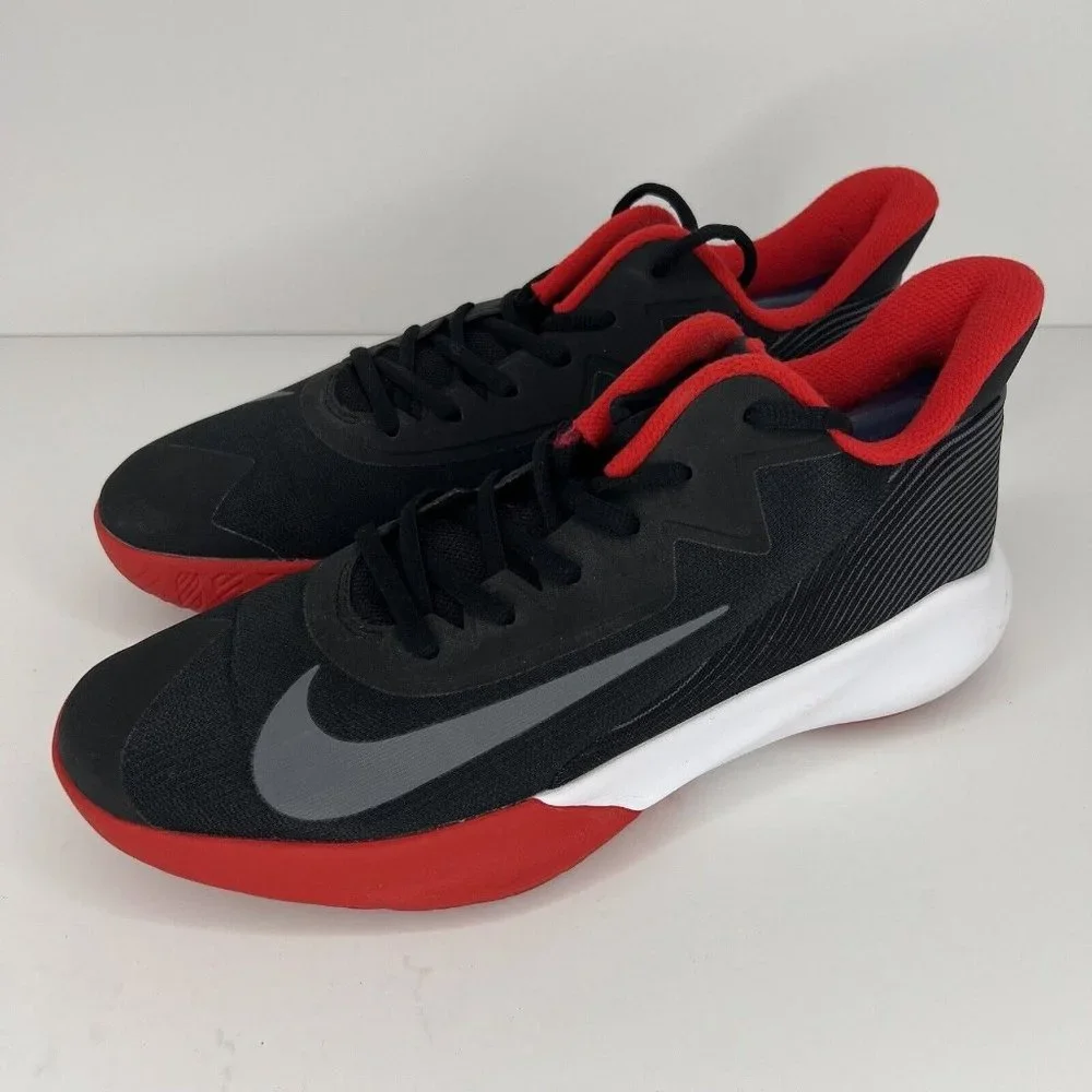 Nike Precision 4 Basketball Shoes Men's Size 9 Black Red Performance Sneakers